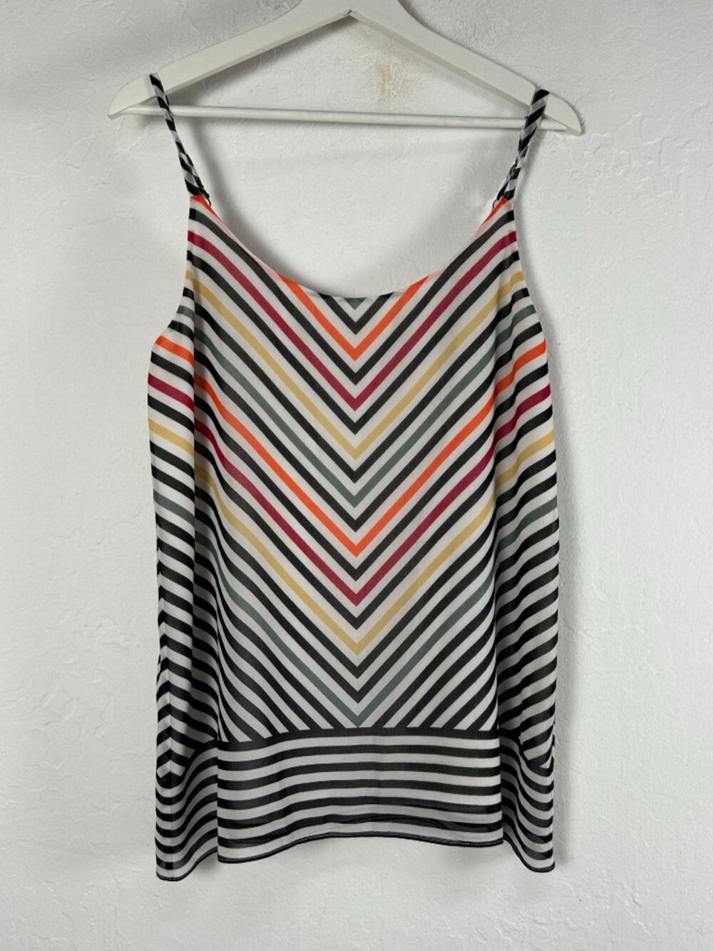 Cabi Womens Linea Cami Dressy Striped Lined Adjustable Tank Top Small Multicolor